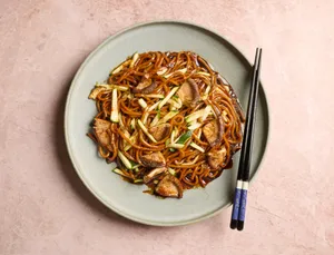 Black Bean Noodles with Shitake Mushrooms (Jjajangmyeon)
