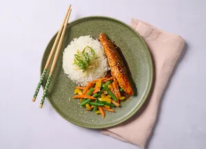 Flame grilled Teriyaki Salmon